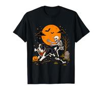 Halloween Dog Skeleton Funny Border Collie Men Women T-Shirt