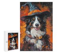 Halloween Dog Witch Hat Art Print Puzzle 1000 Pièces Educa Jouet en Bois Cadeau Unique Décoration Intérieure Jeu Éducatif Challenge Toy Adultes Et Enfants À Partir De 14 Ans 1000 PCS