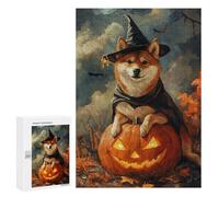 Halloween Dog with Jack-o'-Lantern-2 Puzzle 1000 Pièces Educa Jouet en Bois Cadeau Unique Décoration Intérieure Jeu Éducatif Challenge Toy Adultes Et Enfants À Partir De 14 Ans 300 PCS