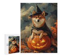 Halloween Dog with Jack-o'-Lantern-2 Puzzle 1000 Pièces Educa Jouet en Bois Cadeau Unique Décoration Intérieure Jeu Éducatif Challenge Toy Adultes Et Enfants À Partir De 14 Ans 500 PCS
