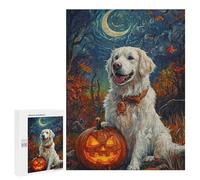 Halloween Dog with Jack-o'-Lantern-4 Puzzle 1000 Pièces Educa Jouet en Bois Cadeau Unique Décoration Intérieure Jeu Éducatif Challenge Toy Adultes Et Enfants À Partir De 14 Ans 500 PCS