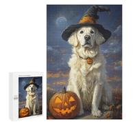 Halloween Dog with Jack-o'-Lantern-5 Puzzle 1000 Pièces Educa Jouet en Bois Cadeau Unique Décoration Intérieure Jeu Éducatif Challenge Toy Adultes Et Enfants À Partir De 14 Ans 1000 PCS