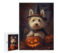 Halloween Dog with Pumpkins Puzzle 1000 Pièces Educa Jouet en Bois Cadeau Unique Décoration Intérieure Jeu Éducatif Challenge Toy Adultes Et Enfants À Partir De 14 Ans 500 PCS