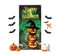Halloween Door Cover Reusable Gothic - Fabric Pumpkin Ghosts Halloween Door