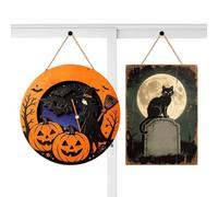 Halloween Door Decorations 2 Pieces Wooden Trick Or Treat Witch Sign