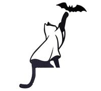Halloween Door Topper - Halloween Door Corner Decor | Wood Cat Bat Doors Ornament, Whimsical Halloweenn Doorframe Decoration for Dorm Living Room Garden Kitchen Apartment and Bedroom