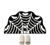Halloween Doormat - 23.62x15.75in Imitation Cashmere Pumpkin Cobweb Mat | Soft Absorbent Non-Slip Design | Spooky Floor Mat for Bedroom, Bathroom, Living Room, Entrance, Office, Farmhouse and Fall Pa