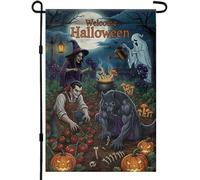 Halloween Drôle Loup-Garou Fantôme Sorcière Vampire Drapeau Solide Drapeaux Double Face Bannière Pour Vacances Bar Cour 30X45Cm
