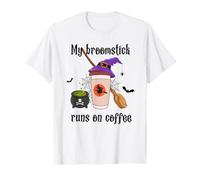 Halloween drôle : Mon Balai Fonctionne sur Coffee Witch T-Shirt Graphique avec Valeur