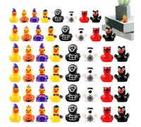 Halloween Ducks - 48 Pack Mini Resin, Devil Ghost Pumpkin Figurines