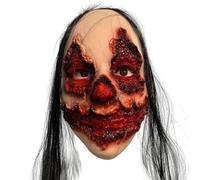 Halloween Effrayant masque Latex en latex complet pleine tête grimace fantôme masque masque masque émulsion peau avec cheveux effrayant d'horreur zombie masque pour la fête des femmes, masque zombie