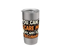 Halloween effrayant, tu ne peux pas m'effrayer, ma femme est enceinte Gobelet isotherme en acier inoxydable double paroi