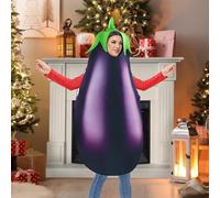 Halloween Eggplant Costume, Prank Vegetable Outfit, Hilarious Attention-grabbing Dress, Funny Party Prop, Novelty Adult Costume for Entertaining Family Friends and Celebrating Halloween Together