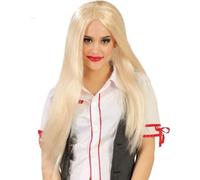 Halloween Elégante Longue Perruque Noir Blond Fête Cosplay Stylisé Cheveux Transformation Glamour Adulte Costume Surprise Evénement, Couleur : Jaune