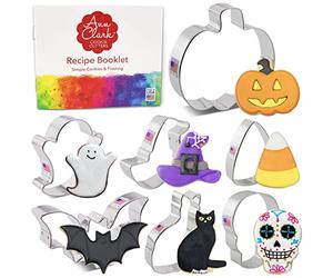 Halloween Ensemble de 7 Emporte-Pièces Fabriqué aux Etats-Unis par Ann Clark, Chauve Souris, Citrouille, Fantôme, Crâne, Chat Noir,