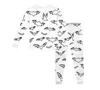 Halloween ensembles de pyjama enfant fille avec et col rond kawaii 2-9 ans, pajamas set manches longues et pantalon long batte Imprimé, vêtements de nuit pour enfants casual large (9-10 Years)