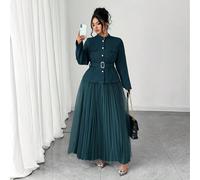 Halloween Ensembles Grandes Tailles Intemporel, Gothique Preppy avec une Touche de Wednesday (Esthétique de Wednesday) L'Ambiance des Addams (Pas La Famille) 0XL,1XL,2XL,3XL,4XLUnicoloreTissu tissé