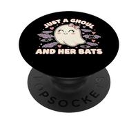 Halloween est Juste Une Goule Qui Aime Les Chauves-Souris PopSockets PopGrip Adhésif