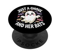 Halloween est Juste Une Goule Qui Aime Les Chauves-Souris PopSockets PopGrip Adhésif