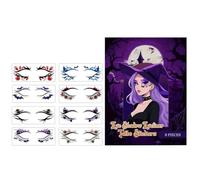 Halloween Eyeliner Stickers - Dark Bat Decals, Fake Spider Strip, 8 Pairs W | Halloween Face Stickers Halloween EyeliParty Stage Performance Events Festival Christmas Holiday Autumn Travel Bonfire Garden