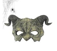Halloween Face Cover For Adjustable Horror Halloween Cosplay Adults | Half Face Goat Horn Masque For Masquerade Party Festival Celebration Photoshoot Haunted House