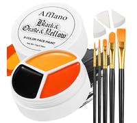 Halloween Face Paint Scary SFX Pumpkin Kit De Maquillage, Noir Orange Jaune Peinture Pour Le Corps 76g+Pinceaux, Pour Party Stage Sang Clown Vampire Zombie Cosplay Horreur SFX Halloween