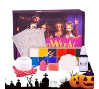 Halloween Face Paint, Washable Face Kit Kids with Fake Blood and Cosplay Makeup, Festival Costume Painting for Zombie Vampire Party Birthday Holiday Stage Performance