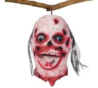 Halloween Face Props Tête Coupée réaliste Perruque Incluse Horreur Réaliste | Décor Maison Hantée Effrayant Pour Fête Costumée Carnaval Club