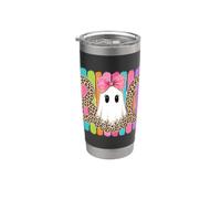 Halloween fantôme léopard imprimé guépard rayé fille BOO Gobelet isotherme en acier inoxydable double paroi