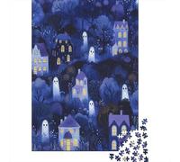 Halloween fantômes et Monstres Puzzle Adulte 1000 Pièces Artisanat Cadeau Famille Puzzle Classique 3D Puzzles Cadeau Unique DécoSourision Intérieure 1000pcs (75x50cm)