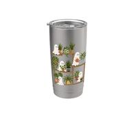 Halloween Fantômes Vintage avec Plantes Cottagecore Halloween Gobelet isotherme en acier inoxydable double paroi