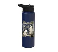Halloween Fantômes Vintage avec Plantes Cottagecore Halloween Stainless Steel Insulated Water Bottle