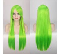 Halloween Fashion Christmas Party Dress Up Wig Cosplay Wig Color Anime Wig Long Hair Style Headgear 80Cm Straight Hair Color: 80Cm Apple Green K026-11