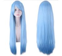 Halloween Fashion Christmas Party Dress Up Wig Cosplay Wig Universal 80Cm Color Long Straight Hair Style For Men And Women Universal Straight Hair Color:Zf80-020 Rose Net)