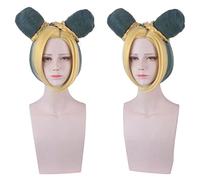 Halloween Fashion Christmas Party Dress Up Wig Jojo'S Bizarre Adventure Empty Strip Xu Lun / Xu Xu Cosplay Wig Red, Yellow, Blue And Green Color: Pl-398 (Yellow And Green Are Gradual)