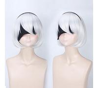 Halloween Fashion Christmas Party Dress Up Wig Rein : Mécanique Age 2B Nier Cos Perruque Silver Yellowish No. 2 Type B Couleur : PL-470 (Argent)