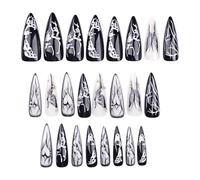 Halloween Fauts-ongles amovibles - ABS ABS TIFFICATION DU COEUR 3D COEUR DARK Dark | Presse détachable confortable sur l'art | Conception d'horreur punk réutilisable pour hommes femmes adultes