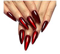 Halloween Faux Ongles Amande, French Chauve Souris Violet Ongles à Coller Long Stiletto, Capsules Ongles avec Autocollants Adhesif, Acrylique Brillant Press on Nails pour Femme (D, One Size)