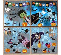 Halloween Fenêtre Autocollant, Réutilisable Halloween Stickers, Gommettes Halloween, Autocollants Halloween, Halloween Decoration Interieur Exterieur, Halloween Decoration Effrayante