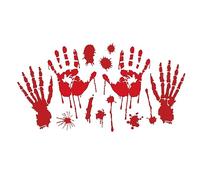 Halloween Fenêtre Autocollants Sanglant Sanglante Mains Autocollants Halloween Horreur Empreintes Stickers Halloween Fenêtre Autocollants Decoration Halloween Autocollant Fenêtre Deco