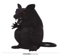 Halloween Figurine décorative Rat effrayant Forme noire d'horreur Décoration inquiétante Figurine animale hantée Riche en détails Bête des bois sombre, couleur : noir