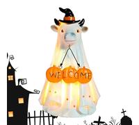 Halloween Figurines, Light-Up Ghost, 6.38x3.74in Spooky & Fun, Easy to Place Anywhere, Outdoor Halloween Decor for Porch, Camping, Mantel, Yard, Window, Walkway, Haunted House, Table Accent