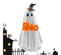 Halloween Figurines, Light-Up Ghost, 6.38x3.74in Spooky & Fun, Easy to Place Anywhere, Outdoor Halloween Decor for Porch, Camping, Mantel, Yard, Window, Walkway, Haunted House, Table Accent