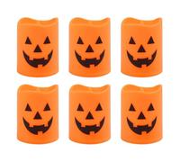 Halloween Flameless Candles, LED Ghost Lights, 1.46x1.77in Authentic Gothic Flicker Decor, Battery Operated Design, Warm Ambient Glow for Indoor, Outdoor, Haunted, Party, Bedroom