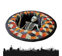 Halloween Floor Mat, Horror Area Rug, Optical Illusion Rug, Round Floor Mat