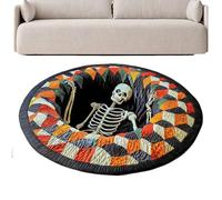 Halloween Floor Mat | Optical Illusion Round Non-Slip, Halloween Area Rug