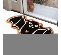 Halloween Floor Mat, Water Absorbent Bat Rug, Non-Slip Entry Carpet, Compact Spooky Door Mat, Decorative Accent for Hotel, Dorm, Business, Bedroom, Bathroom, Apartment and Bedside