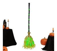 Halloween Flying Broom - Stick éclairé artificiel, accessoire extérieur effrayant, outil de vacances décoratif, ornement de maison de saison | Broom volant d'Halloween éclairé avec un son étrange pour