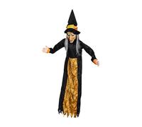 Halloween Flying Witch, Flying Witch Halloween Décor, Fête des Sorcières Clignotant Les Yeux LED Et Les Sons Effrayants | Halloween Props Garden Flying Witch | Accessoire De Maison Hantée Effrayante,