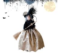 Halloween Flying Witch - Hanging Doll Decor | Broom Figurine Ornament | Halloween Flying Witch Broom Decor for Home Office Restaurant Bar Shopping Mall Desktop Fireplace Door Window Wall